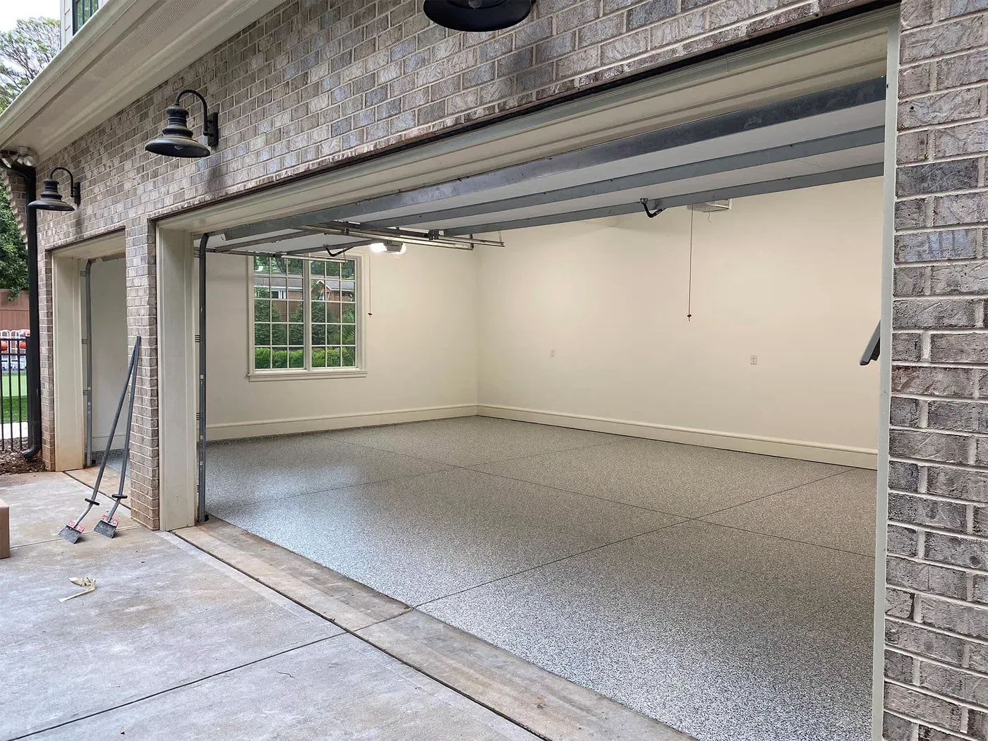 Titan epoxy flake floor in a finished residential garage